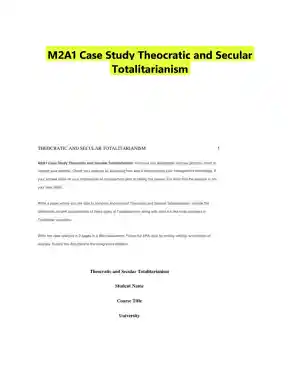 M2A1 Case Study Theocratic and Secular Totalitarianism