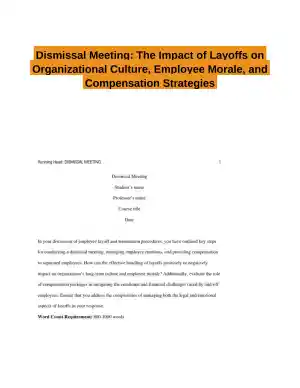 Dismissal Meeting: The Impact of Layoffs on Organizational Culture, Employee Morale, and Compensation Strategies