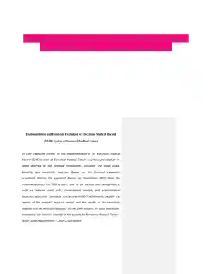 Implementation And Financial Evaluation Of Electronic Medical Record (EMR) System At Somerset Medical Center