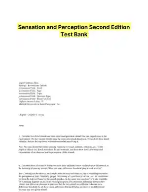 Sensation and Perception Second Edition Test Bank