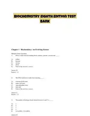 Biochemistry Eighth Edition Test Bank