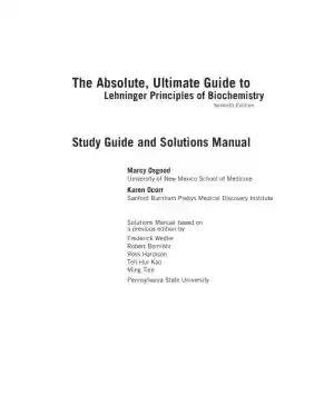 Lehninger Principles of Biochemistry Seventh Edition Solution Manual