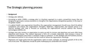 The Strategic Planning Process