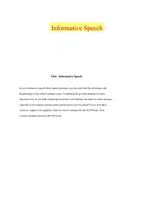 Informative Speech