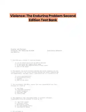 Violence: The Enduring Problem Second Edition Test Bank
