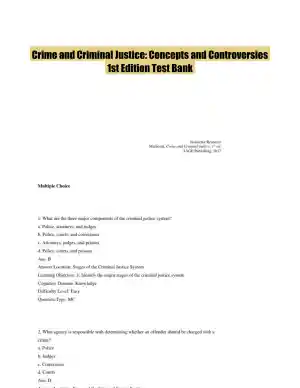Crime and Criminal Justice: Concepts and Controversies 1st Edition Test Bank