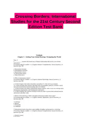 Crossing Borders; International Studies for the 21st Century Second Edition Test Bank