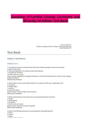 Sociology of Families: Change, Continuity, and Diversity 1st Edition Test Bank