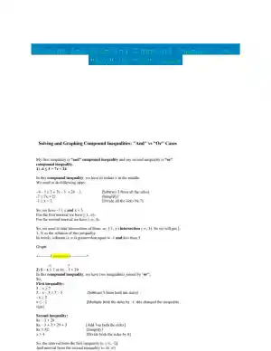 Solving And Graphing Compound Inequalities: "And" Vs "Or" Cases