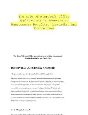 The Role Of Microsoft Office Applications In Advertising Management: Benefits, Drawbacks, And Future Uses
