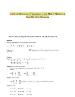 Solution Of System Of Equations Using Matrix Method: A Step-By-Step Approach
