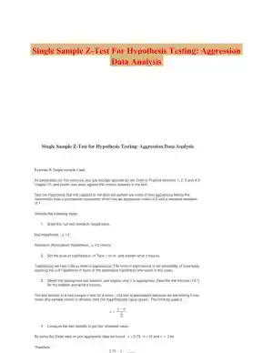 Single Sample Z-Test For Hypothesis Testing: Aggression Data Analysis