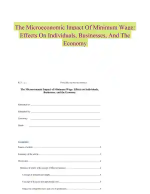 The Microeconomic Impact Of Minimum Wage: Effects On Individuals, Businesses, And The Economy