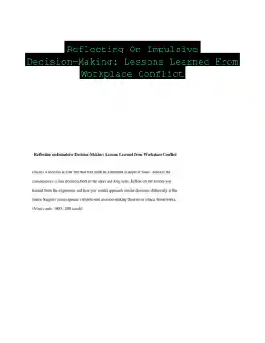 Reflecting On Impulsive Decision-Making: Lessons Learned From Workplace Conflict
