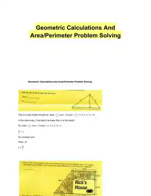 Geometric Calculations And Area/Perimeter Problem Solving