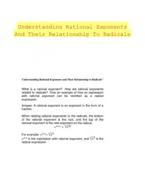 Understanding Rational Exponents And Their Relationship To Radicals
