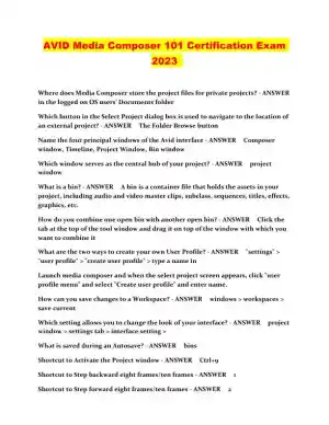 2023 AVID Media Composer 101 Certification Practice Exam with Answers (233 Solved Questions)