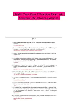 Health Care Quiz 7 Practice Exam with Answers (25 Solved Questions)