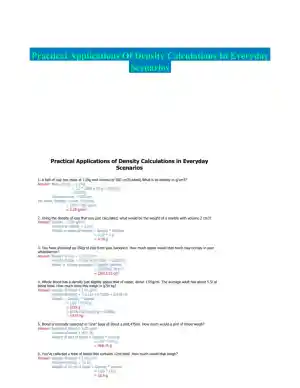 Practical Applications Of Density Calculations In Everyday Scenarios