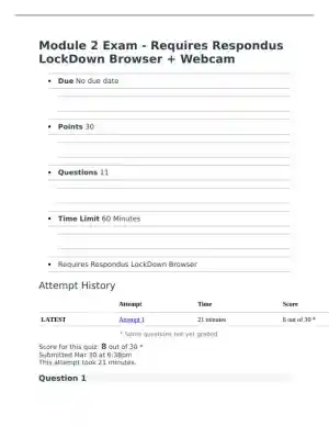 Psychology Module 2 Exam with Answers (11 Solved Questions)