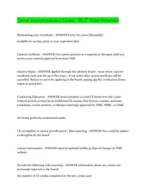 Texas Jurisprudence Exam RCP With Solution with Answers (48 Solved Questions)