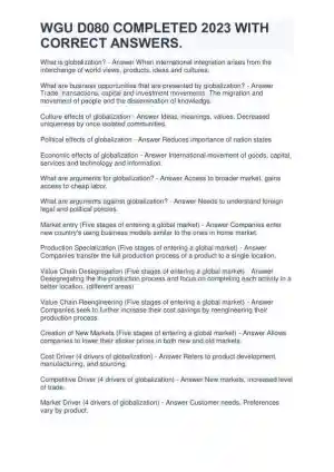 2023 WGU D080 Practice Exam with Answers (161 Solved Questions)