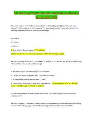 2023-2024 ATI Med Surg Proctored Practice Exam with Answers (61 Solved Questions)