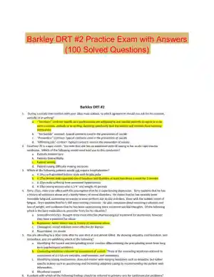 Barkley DRT #2 Practice Exam with Answers (100 Solved Questions)