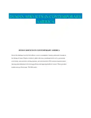 HUMAN SERVICES IN CONTEMPORARY AMERICA