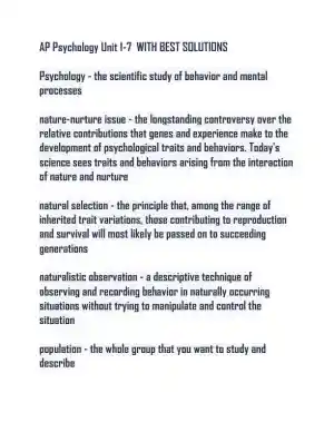 AP Psychology Unit 1-7 Practice Exam with Answers (880 Solved Questions)