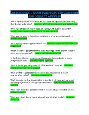 2023-2024 CDFM Module 1 Practice Exam with Answers (431 Solved Questions)