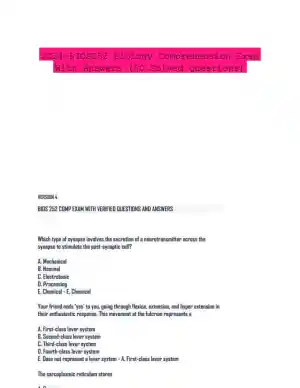 2024 BIOS252 Biology Comprehension Exam With Answers (50 Solved Questions)