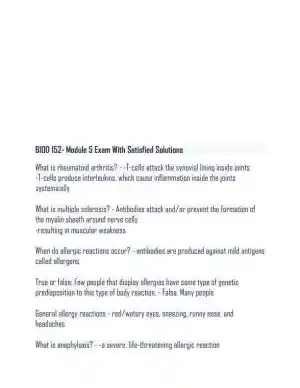 2024 BIOD 152 - Portage Learning Anatomy and Physiology Module 1-7 Exam With Answers (86 Solved Questions)