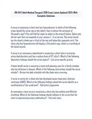 2019-2024 ATI RN Adult Medical Surgical Nursing Practice Exam With Answers (88 Solved Questions)