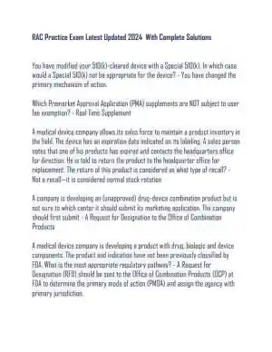 2024 RAC Medical Marketing Practice Exam With Answers (89 Solved Questions)