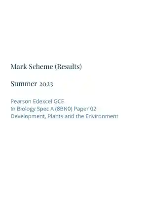 2023 Pearson Edexcel GCE Environmental Science In Biology Spec A (8BN0) Paper 02 With Answers (33 Solved Questions)