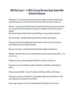 2024 NUR155 Comprehensive Practice Exam With Answers (646 Solved Questions)