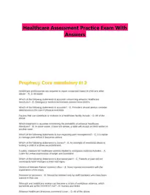 Healthcare Assessment Practice Exam With Answers (35 Solved Questions)