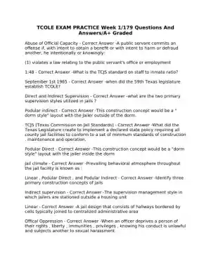 TCOLE Comprehensive Week 1 Practice Exam With Answers (179 Solved Questions)