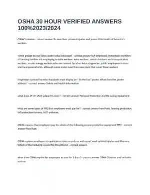 2023-2024 OSHA Healthcare Assessment Practice Exam With Answers (79 Solved Questions)