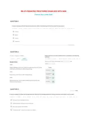 2023 ATI RN Paediatrics Protected Exam With Answers (70 Solved Questions)