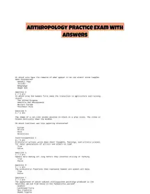 Anthropology Practice Exam With Answers (50 Solved Questions)