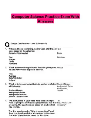 Computer Science Practice Exam With Answers (25 Solved Questions)