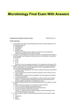 Microbiology Final Exam With Answers (14 Solved Questions)