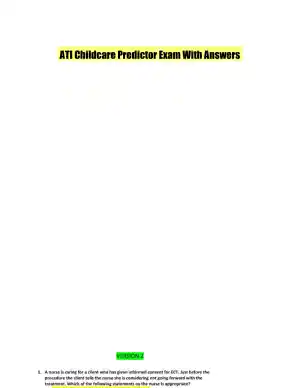 ATI Childcare Predictor Exam With Answers (182 Solved Questions)