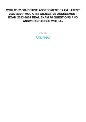 2022-2024 WGU C182 Computer Science Real Exam With Answers (70 Solved Questions)