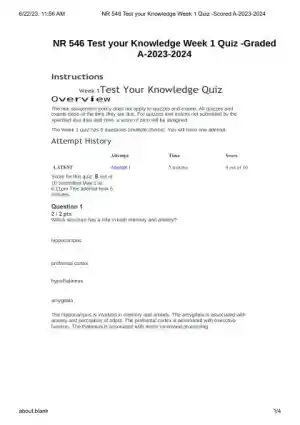 2023-2024 NR546 Nursing Practice Exam With Answers (5 Solved Questions)