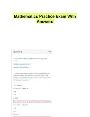 Mathematics Practice Exam With Answers (5 Solved Questions)