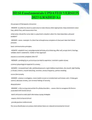 2023 HESI Fundamental of Nursing Practice Exam With Answers (319 Solved Questions)