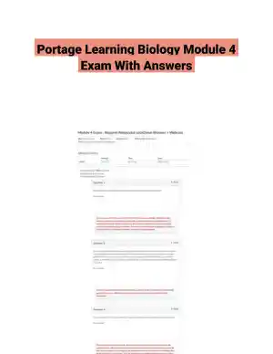 Portage Learning Biology Module 4 Exam With Answers (23 Solved Questions)